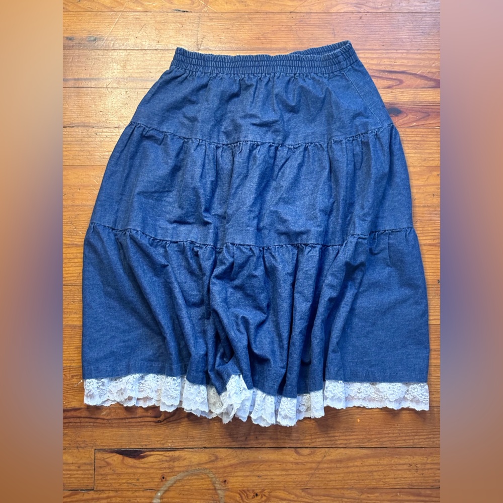 Denim Skirt Plus Size Cottagecore westerncore country